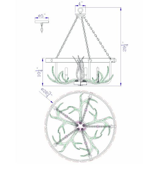 Antler-Stony-Brook-Iron-5-Light-Chandelier-The-Cabin-Shack-3