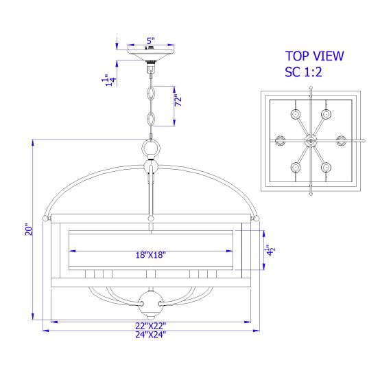 Brighton-Distressed-Oak-Square-6-Light-Chandelier-The-Cabin-Shack-3