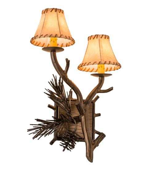 12" Wide Left Forest Pine Cone Wall Sconce | The Cabin Shack