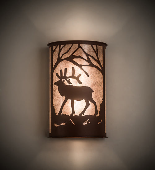 12" Wide Majestic Elk Wall Sconce | The Cabin Shack