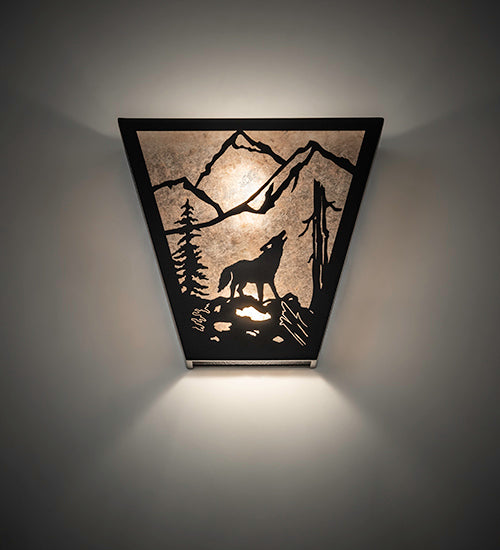Wrought Iron Wolf Trail Wall Sconce | The Cabin Shack