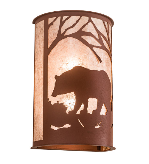 13" Wide Rustic Woodland Bear Wall Sconce | The Cabin Shack