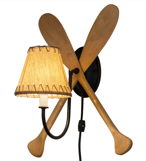14" Wide Burlap Paddle Wall Sconce