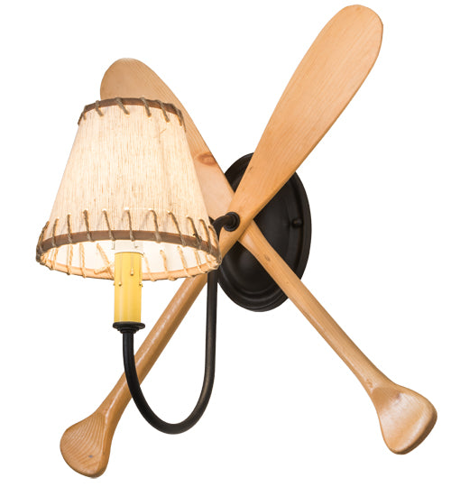 15.5" Wide Burlap Paddle Wall Sconce | The Cabin Shack