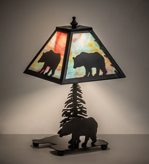 15" High Black Bear Accent Lamp 2 | The Cabin Shack