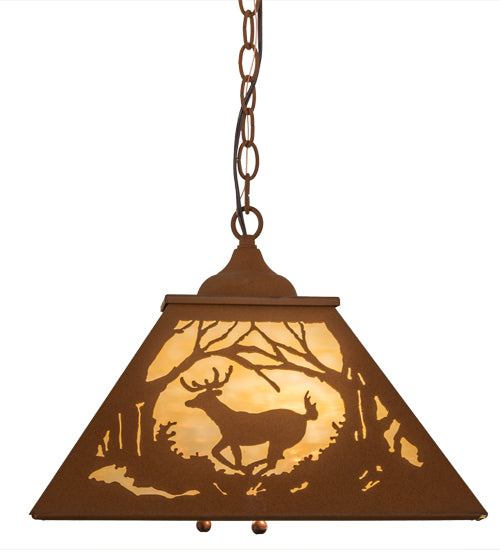Bronze Woodland Deer Trail Mountain Pendant | The Cabin Shack