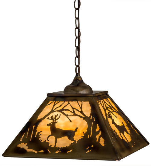 Brass Tint Woodland Deer Trail Pendant | The Cabin Shack