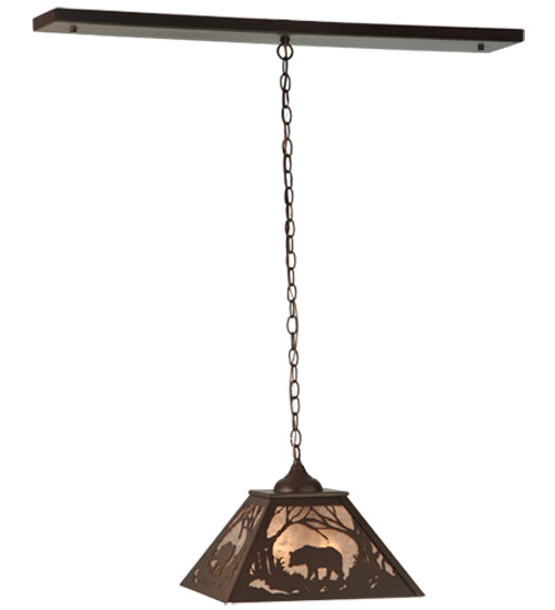 16" Square Woodland Forest Bear Pendant | The Cabin Shack