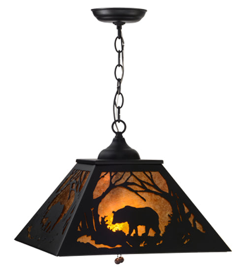 Black Woodland Forest Bear Swag Light | The Cabin Shack