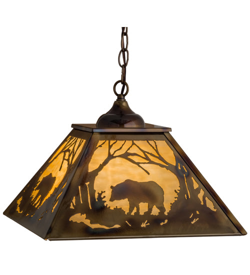 Brass Tint Woodland Wandering Bear Pendant | The Cabin Shack