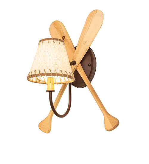 16" Wide Burlap Pine Paddle Wall Sconce