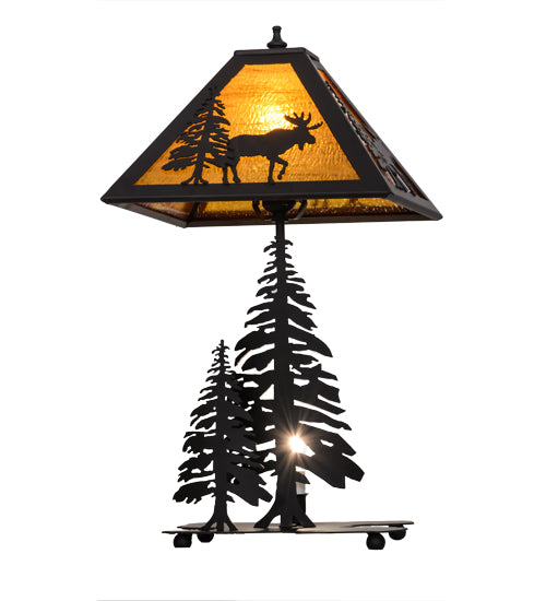 21" High Majestic Forest Moose Accent Lamp 5 | The Cabin Shack
