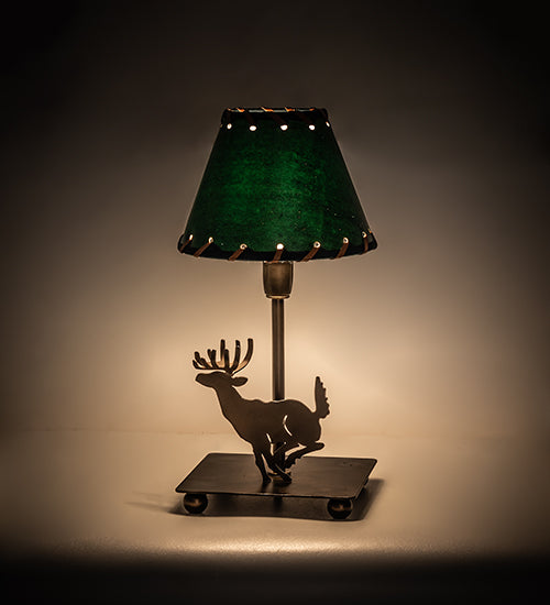 Black High Scampering Deer Accent Lamp
