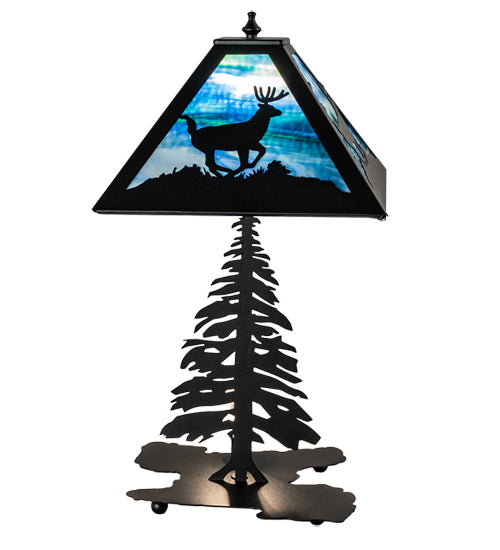 22" High Pine Deer Forest Accent Lamp 4 | The Cabin Shack