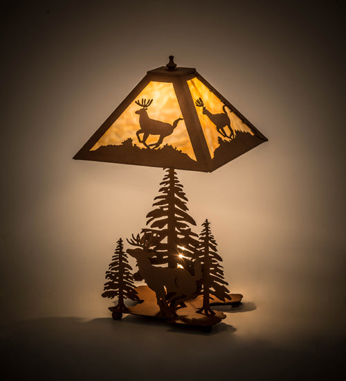 22" High Scampering Deer Table Lamp | The Cabin Shack