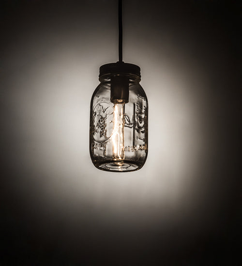 Black Clear Glass Mason Jar Pendant | The Cabin Shack