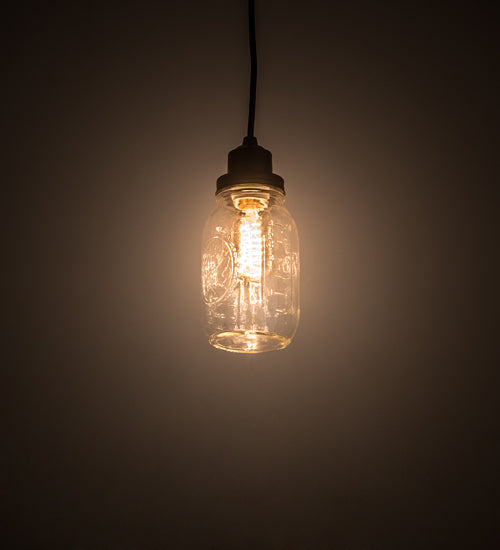 3.75" Wide Clear Glass Mason Jar Pendant | The Cabin Shack