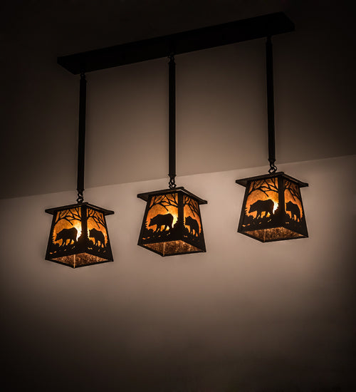 37" Long Majestic Woodland Bear Triple Pendant | The Cabin Shack