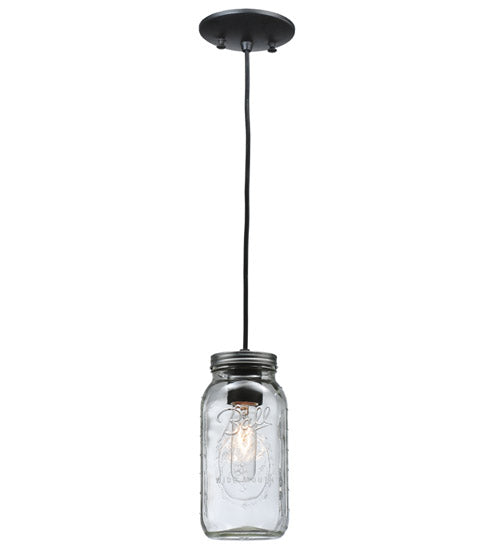 4.75" Wide Clear Glass Mason Jar Pendant | The Cabin Shack