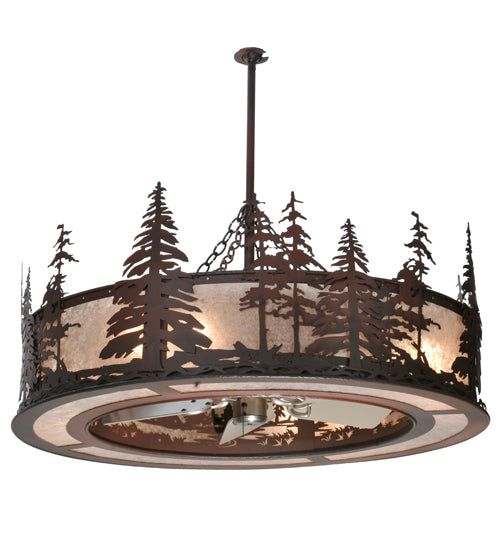 44" Wide Pine Forest Chandelier Fan | The Cabin Shack