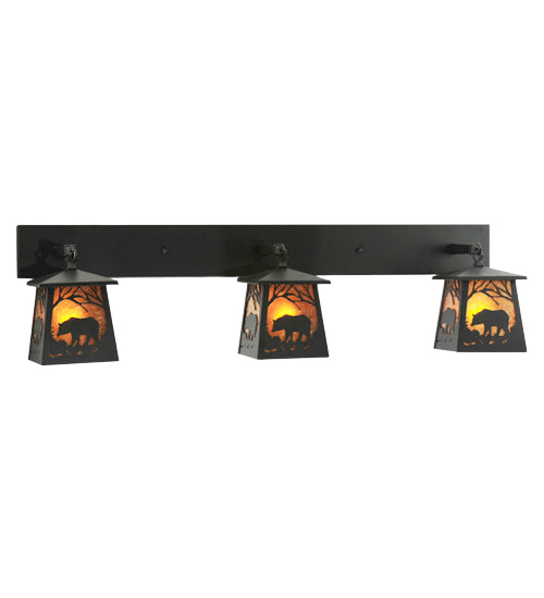 48" Long Triple Woodland Bear Wall Sconce | The Cabin Shack