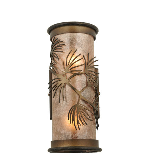 5" Wide Silver Pine Wall Sconce | The Cabin Shack