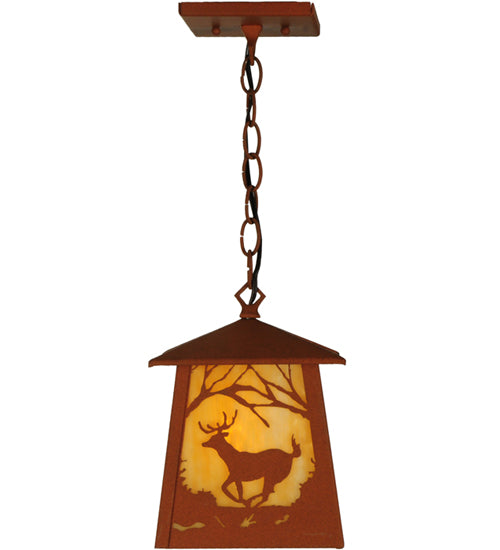 7.5" Square Running Deer Trail Mountain Pendant | The Cabin Shack