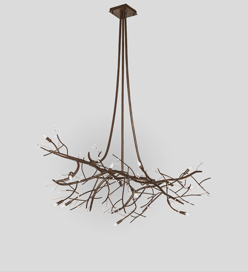 72" Long Budding Forest Pine Chandelier 4 | The Cabin Shack