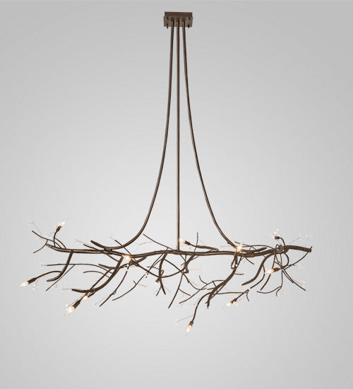 72" Long Budding Forest Pine Chandelier 6 | The Cabin Shack