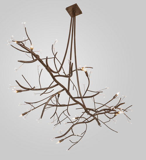72" Long Budding Forest Pine Chandelier 7 | The Cabin Shack
