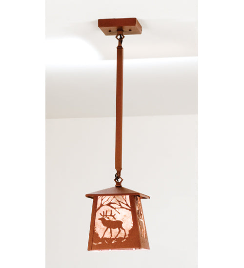 Rust Majestic Woodland Elk Pendant | The Cabin Shack