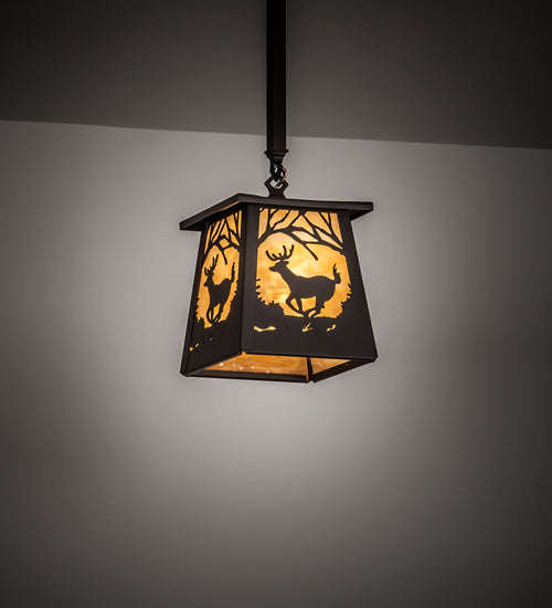 Bronze Deer Pine Trail Pendant | The Cabin Shack