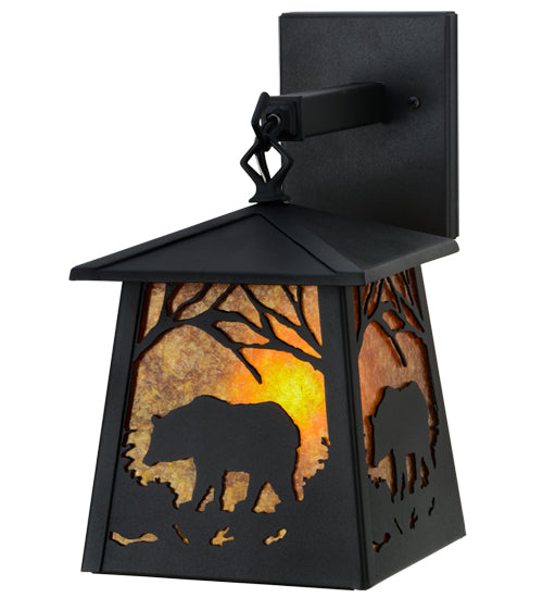 Black Amber Majestic Woodland Bear Wall Sconce | The Cabin Shack
