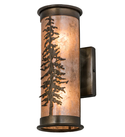 Antique Copper Silver Mica Rocky Evergreen Pine Tree Wall Sconce | The Cabin Shack