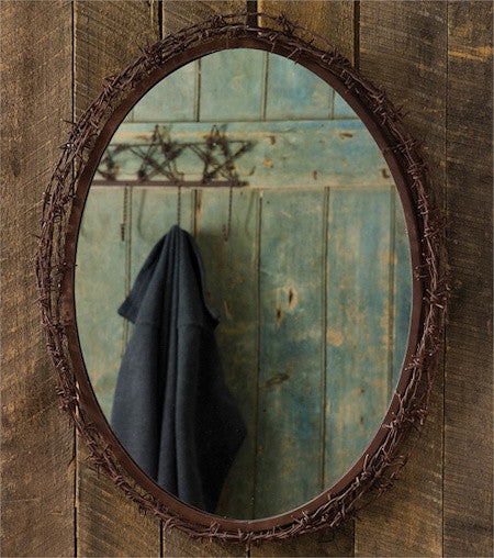 Cabin Decor - Barbed Wire Mirror - The Cabin Shack