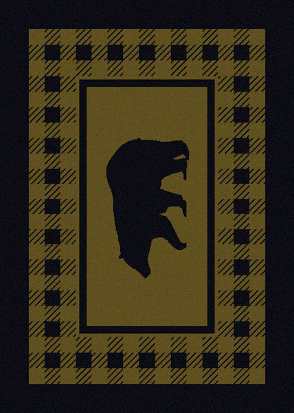 Bear Lane Green Rustic Lodge Rug 3x4 | The Cabin Shack