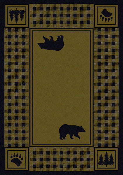 Bear Lane Green Rustic Lodge Rug | The Cabin Shack