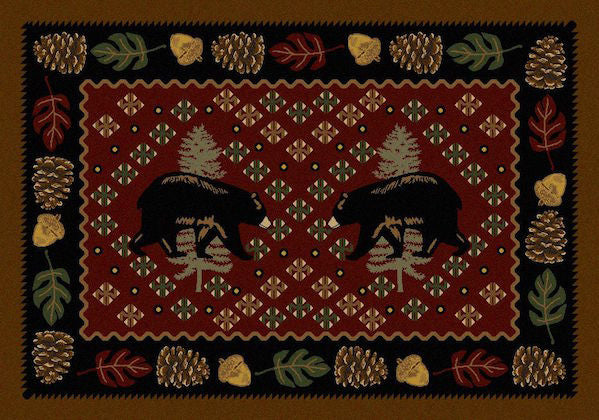 Cabin Rugs | Patchwork Bear Red Lodge Rug 3x4 | The Cabin Shack