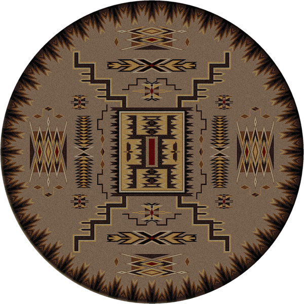 Santa Fe Vista Rustic Lodge Rug Round | The Cabin Shack