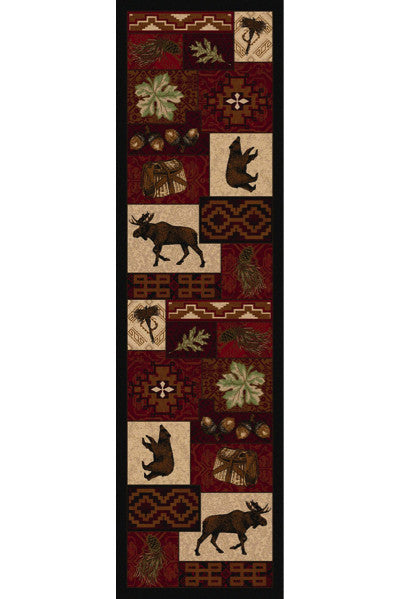 Cabin Rugs | Wildlife Picnic Lodge Rug Runner | The Cabin Shack