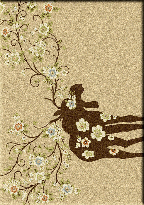 Cabin Decor - Tan Moose Retreat Lodge Rug Collection - The Cabin Shack
