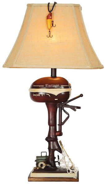 Vintage Motor Table Lamp for Rustic Decor | The Cabin Shack