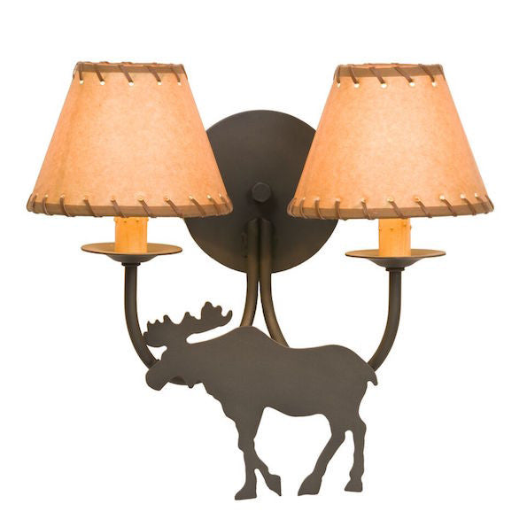 Rustic Wall Sconce | Double Moose | The Cabin Shack
