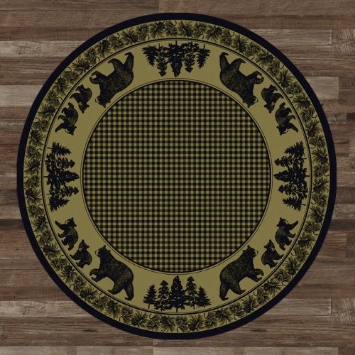 Bear Meadows Green Round Rug | The Cabin Shack