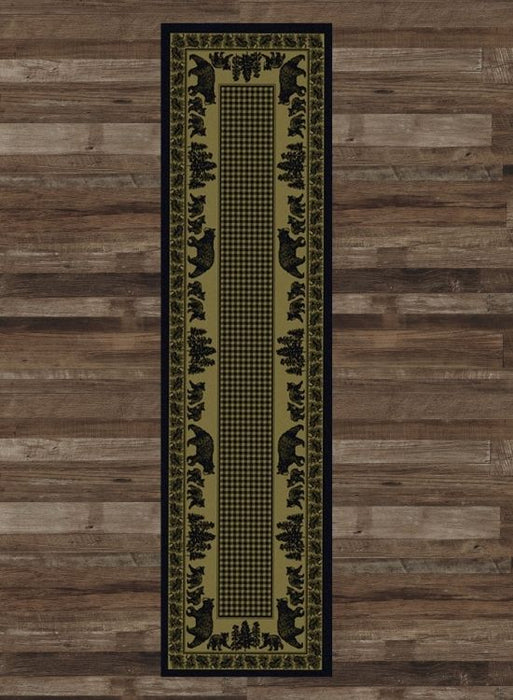 Bear Meadows Green Runner Rug | The Cabin Shack