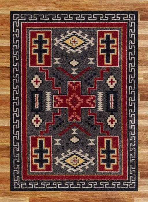 Double Cross Gray Rug | The Cabin Shack