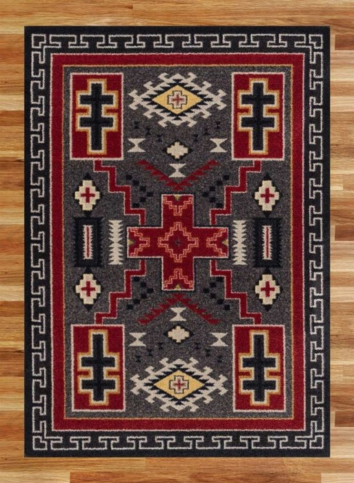Double Cross Gray Rug | The Cabin Shack