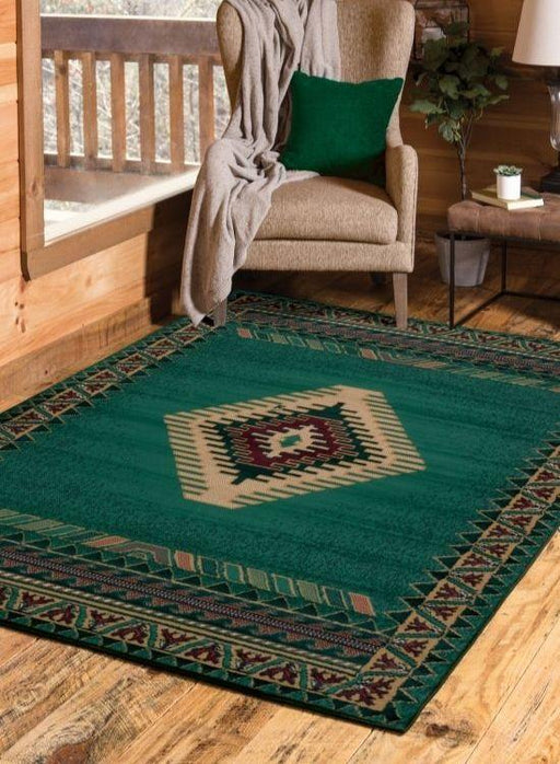 Phoenix Green Rug | The Cabin Shack