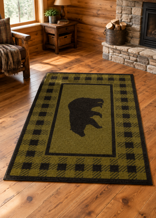 Bear Lane Green Rug Collection | The Cabin Shack