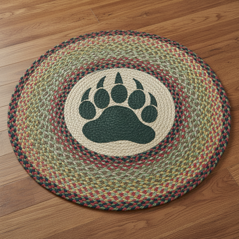 Bear Paw Rug Staged | The Cabin Shack